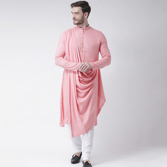 https://www.trendingfits.com/products/men-pink-solid-straight-kurta-with-attached-drape