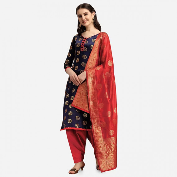 https://www.trendingfits.com/products/navy-blue-red-woven-design-banarasi-unstitched-dress-material
