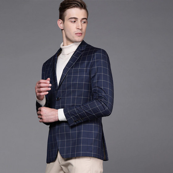 https://www.trendingfits.com/products/men-navy-blue-beige-slim-fit-checked-single-breasted-smart-casual-blazer