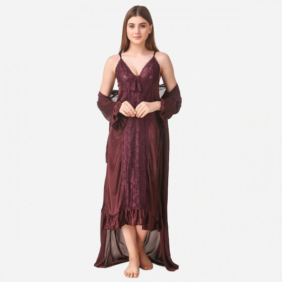 https://www.trendingfits.com/products/brown-maxi-satin-solid-nightwear-set