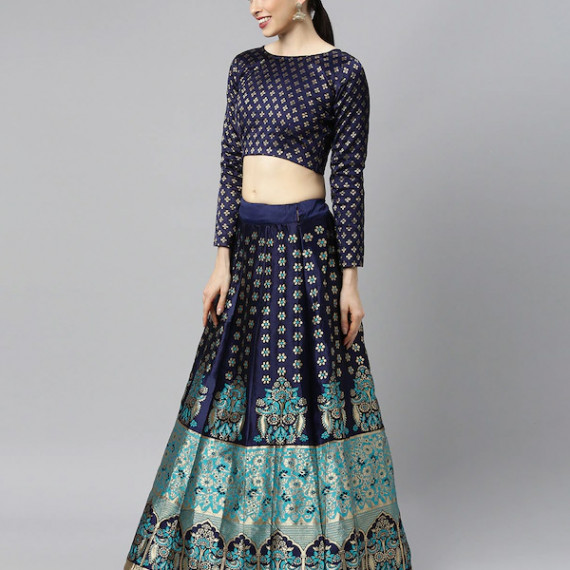 https://www.trendingfits.com/products/blue-green-woven-design-lehenga-choli